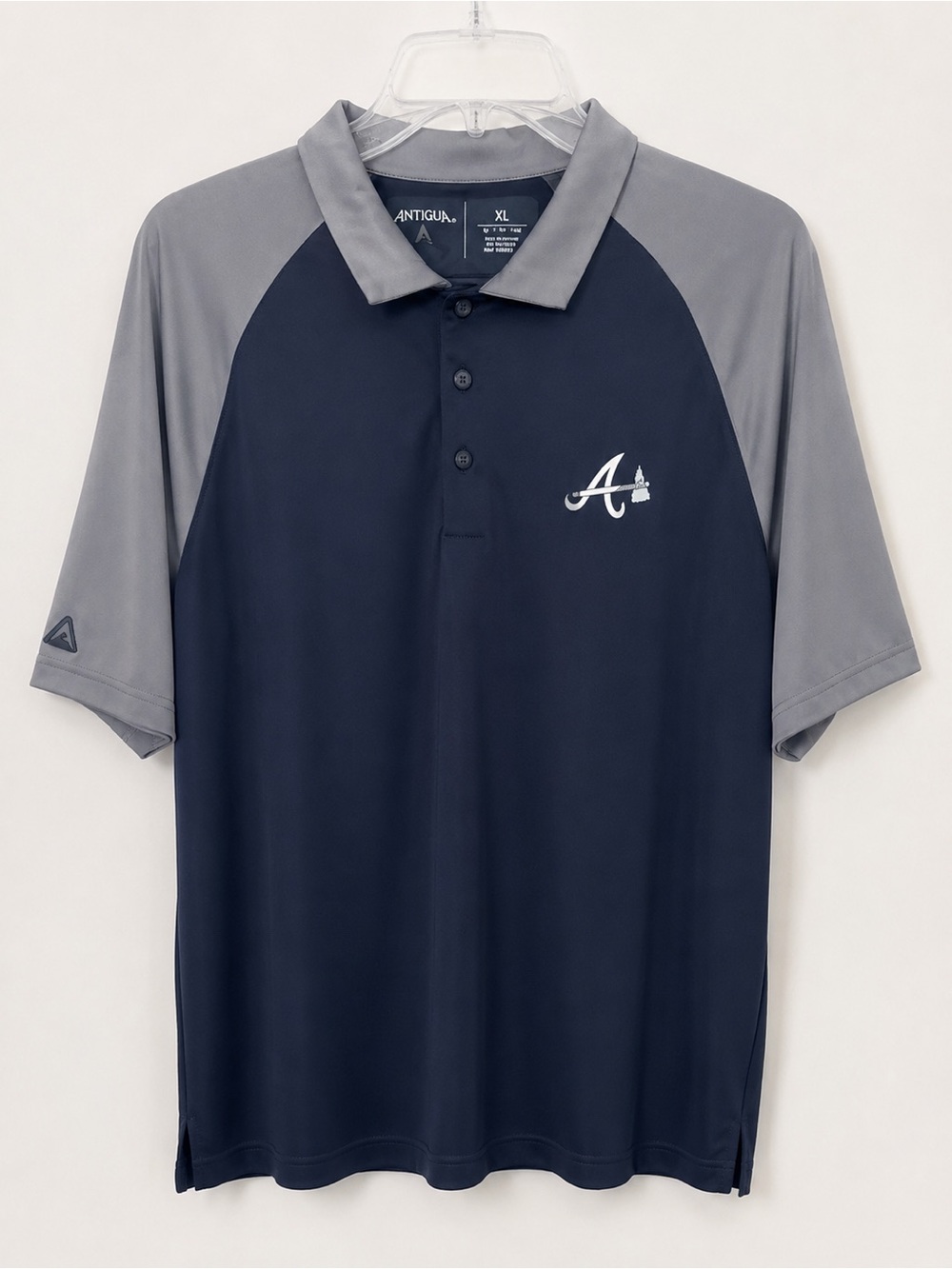 Antigua Atlanta Braves MLB Metallic Nova Colorblock Polo Shirt Men's Size XL